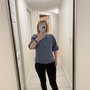 H&M Blue Puff Sleeve Blouse